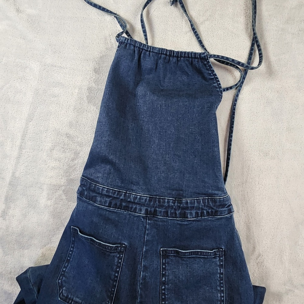 Honey‎ Punch Denim Blue Jean Jumpsuit Strappy Back Skinny Jean S Retro Y2K Boho - Picture 5 of 8